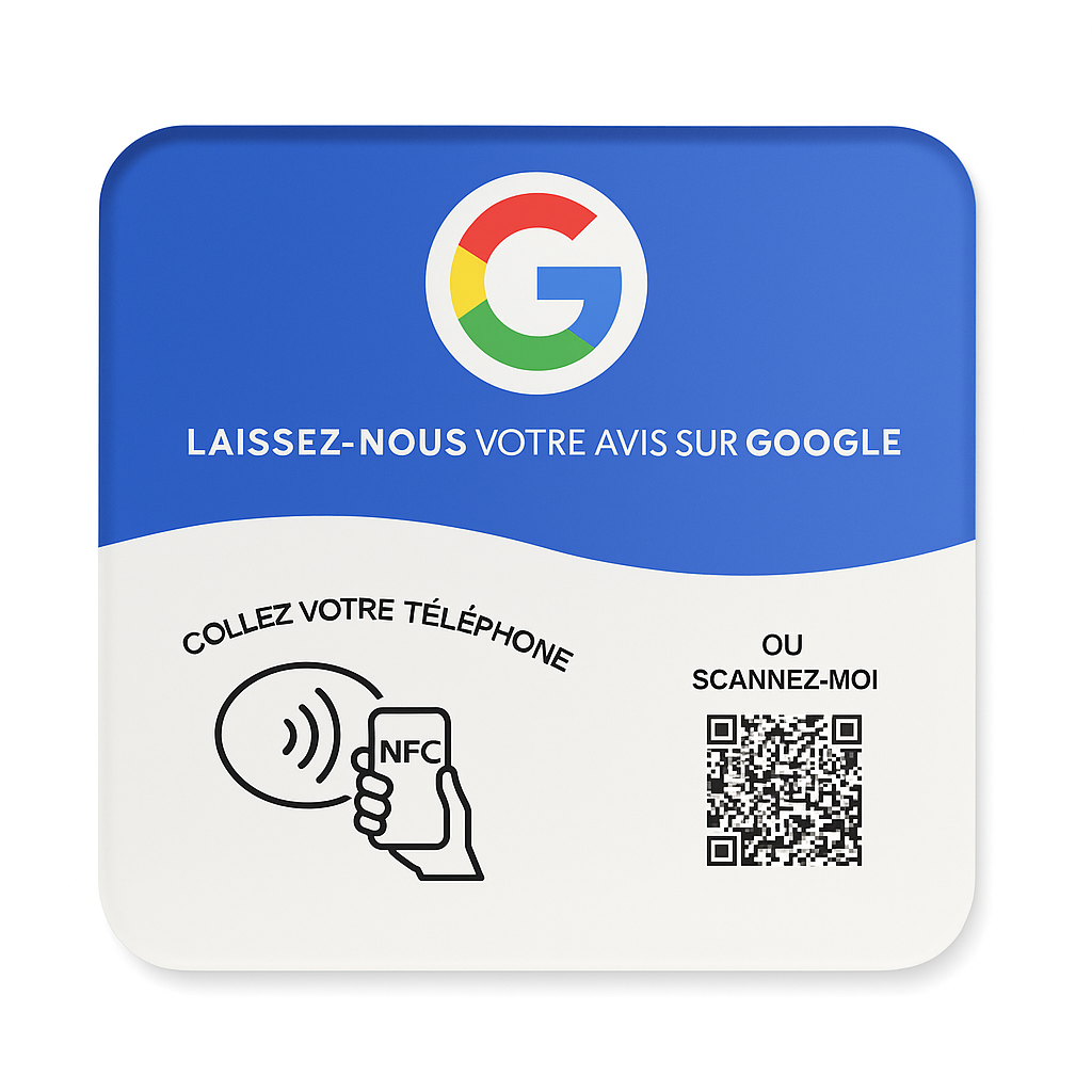 Plaque QR/NFC AvisUp personnalisée avec logo